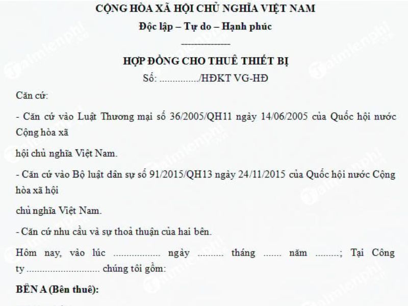 Hình ảnh hợp đồng cho thuê thiết bị sự kiện